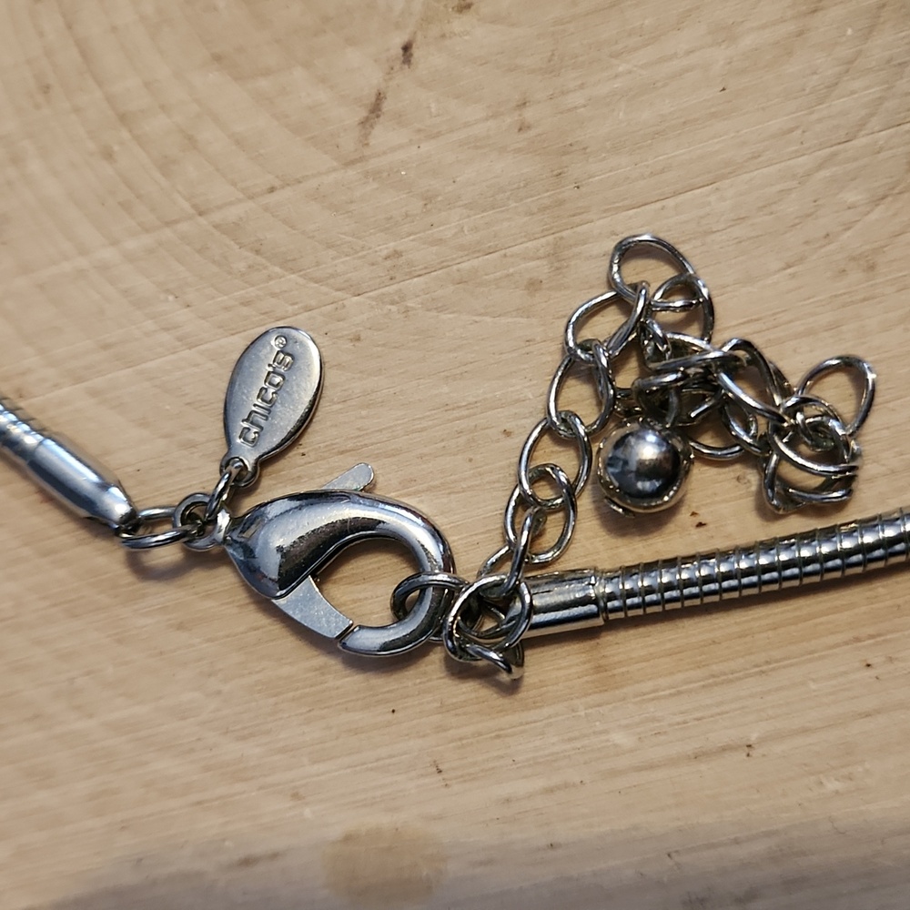 Chico's Silver & White Circle Statement Necklace - image 4